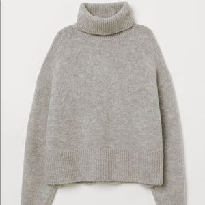 H&M GREY WOOL TURTLENECK SWEATER